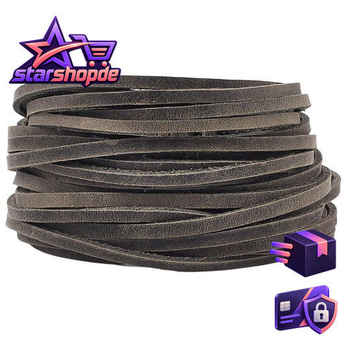 Lederstreifen 3mm 2mm grau - 3mm,