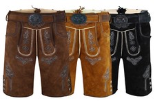 Trachtenlederhose Kurz mit Gürtel Herren Oktoberfest Tracht Hose Trachtenhose