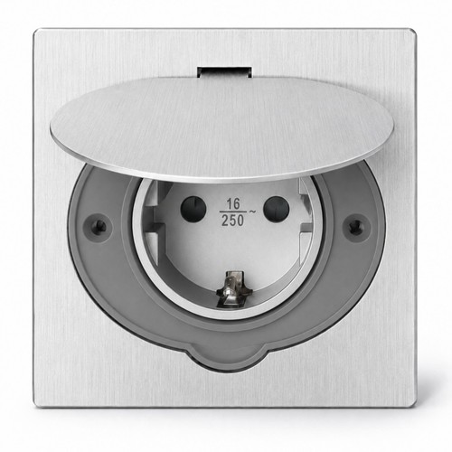 Edelstahl einbausteckdose ip44 - edelstahl,