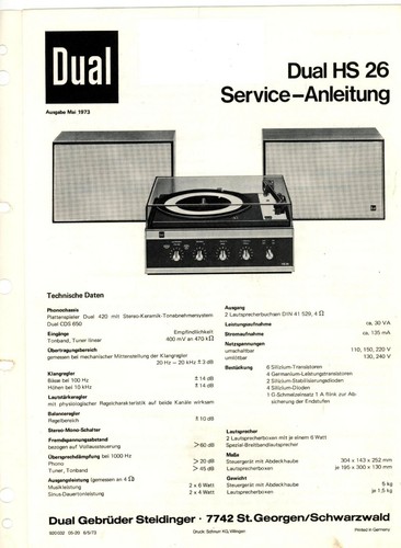 Dual service manual für - manual für,