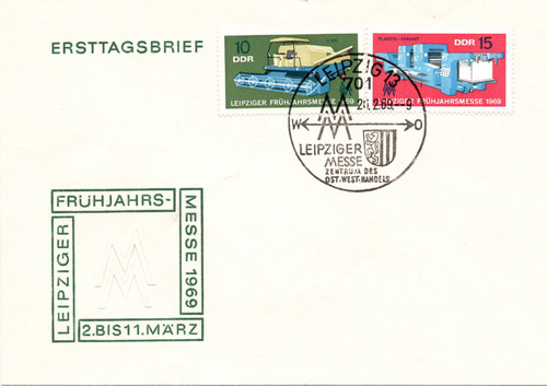 Ddr fdc 1969 leipziger - 1969, messe