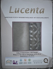 Lucenta Wendebettwäsche 3-tlg. 135 x 200 cm Taupebraun Mikrofaser Plüsch QVC
