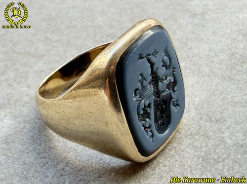 Art deco herrenring 585 gold - art,