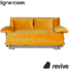 Ligne Roset Multy Stoff Dreisitzer Gelb Gold mit Armlehnen Schlaffunktion