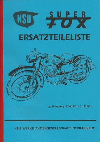 Ersatzteileliste nsu super - ersatzteileliste,