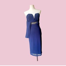 Blaues abendkleid asymmetrisch - blaues,