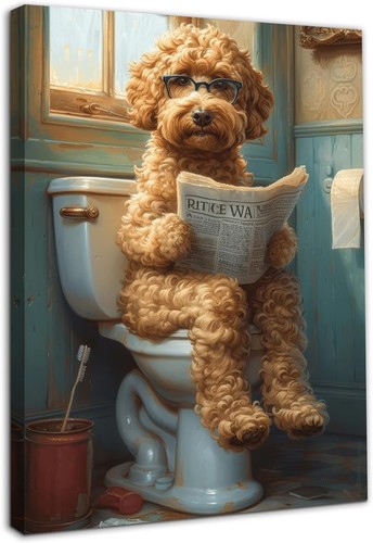 Badezimmer wandbild hund - wandbild,