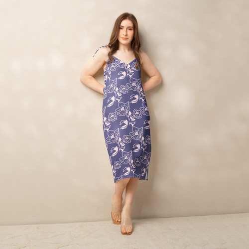 Midikleid mit bindeträgern - mit,