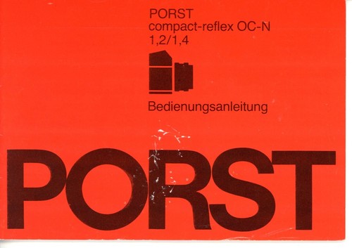 Bedienungsanleitung porst - bedienungsanleitung,