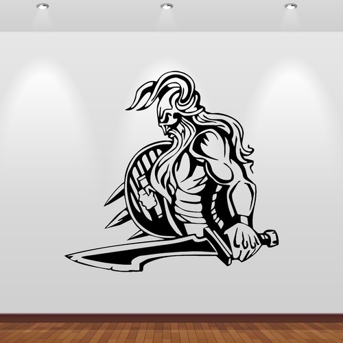 Wandtattoo wikinger mit - wandtattoo,