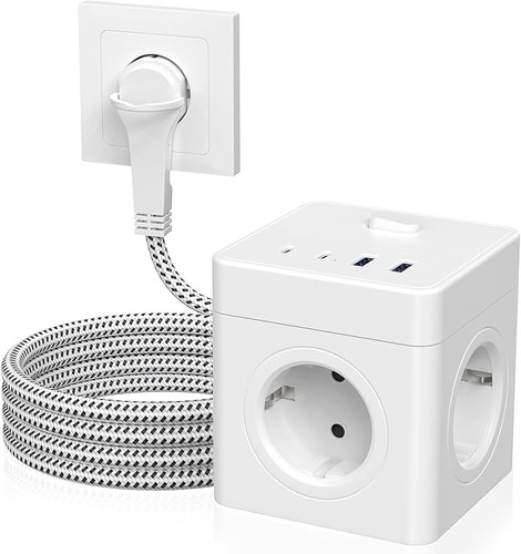 Steckdosenwürfel mit usb 4 - steckdosenwürfel,