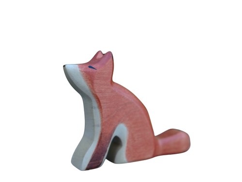 Holzfigur fuchs sitzend - fuchs,
