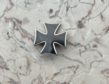 Eisernes Kreuz Anstecker Brosche Emalie Edelstahl schwarz-silber-farbig  2,4 cm 