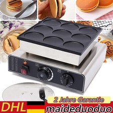 Mini Dutch Pancake Maker 900W Gas Poffertjes Pfannkuchen Baker Maschine 9 Löcher