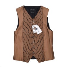 ARCHETIPO Gilet Waistcoat Gr 48 100% Seide Silk Made in Italy Kupfer Copper Clas