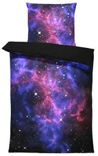 Weltall Bettwäsche 135x200 cm Weltraum Galaxy Sterne Universum Microfaser