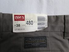 Vintage Levis 480 Chino Herren Jeans W38 L 32 Grau Made in UK NOS Rockabilly