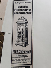 Illustrierte Zeitschrift Reklame, Buderus Hirzenhainer Dauerbrenner 1913 #W162