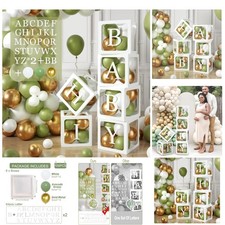 Babyparty Box Deko Salbei