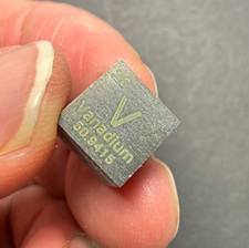 Dichtewürfel Element Würfel Vanadium 1x1x1 cm mit Gravur
