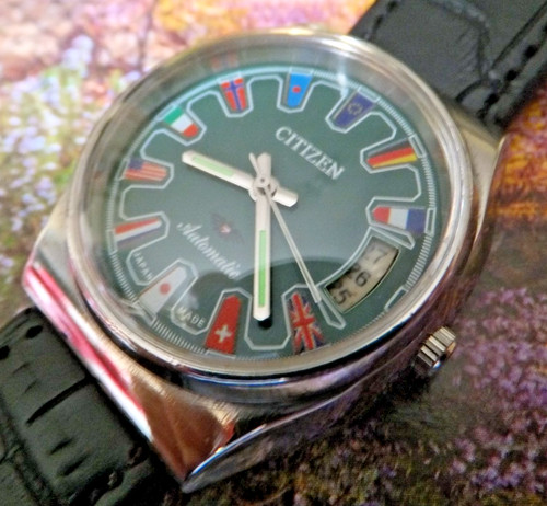 Citizen flag green - green, dial