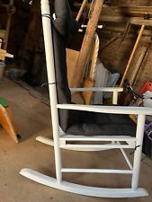 Schaukelstuhl weiß mit Polster schwarz