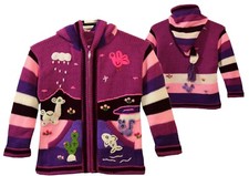 Strickjacke zipfelkapuze lila - strickjacke,