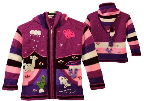 Strickjacke zipfelkapuze lila - strickjacke,