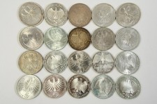 S02R06- 20x 5 DM Silber Münze ua Carl Friedrich Gauss