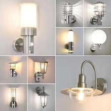 Außenleuchte E27 Bewegungsmelder Wand Lampe Gartenlampe Edelstahl Leuchte