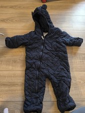 Winter Overall Baby Gr. 80 Dunkelblau mit Kapuze Leicht