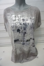 Monari Shirt Oberteil  Gr. 42 Grau Mix  Muster Mehrfarbig Baumwolle Polyester