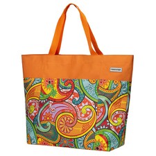 anndora® XXL Shopper Paisley Orange Umhängetasche Strandtasche Einkaufstasche