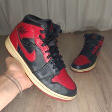 ? Air Jordan 1 mid Chicago Style Original Nike Rot Schwarz Weiße Sohle Größe 42