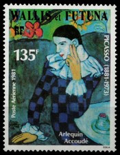Gemälde v. Pablo Picasso Wallis Inseln Pazifik Marke Postfrisch Harlekin Mint St