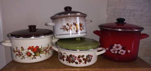 Vintage kochtöpfe emaille - vintage,