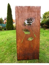 Edelrost Sichtschutz Garten Wand Rost Sichtschutzwand Metall 150*62 Pusteblume