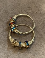 Creolen Ohrstecker Ohrringe Bunte Steine 18 K Vergoldet  In gold Neu