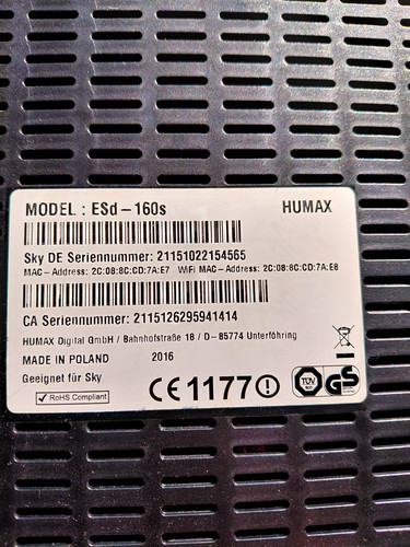 Humax sky digital - sky, hd