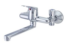 Wandarmatur Auslauf ca.200 mm mit Ventil für Waschmaschine Geräteanschluss Chrom