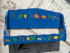 Vintage Gewürzregal  Spice Rack Gewürze Holz Wandregal Regal + mini Gewürzmühle