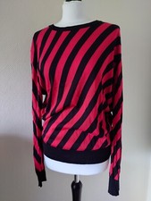 Dolce & Gabbana Pullover Gr. 38 schwarz/rot gestreift 100% Seide