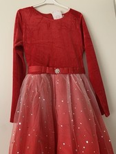 Gr 158-164 Mädchen Festkleid Samtkleid Aus Tüll Mit Sternen Kinderkleid Unbenutz