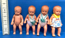 Puppe für Puppenstube Puppenhaus Gummi DDR Spielzeug 4 Stück 7,5cm /P18.11/9