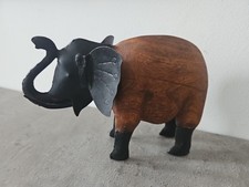 Deko Holz + Metall afrikanischer Elefant braun Afrika
