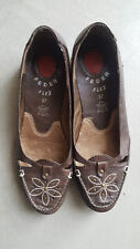 Schuhe Halbschuhe Damen braun Leder Gr. 37 Feder Flex Ballerina Neu !