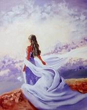 Mädchen im Kleid Ölmalerei