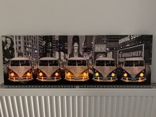 LED Wandbild Leinwand NYC VW Bus Colors Skyline Pop Art
