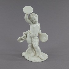 Nymphenburg Porzellan Figur Putto mit Zimbeln Schlagbecken Entwurf Bustelli