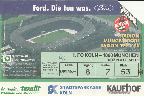 Ticket köln 1860 - 1., fc